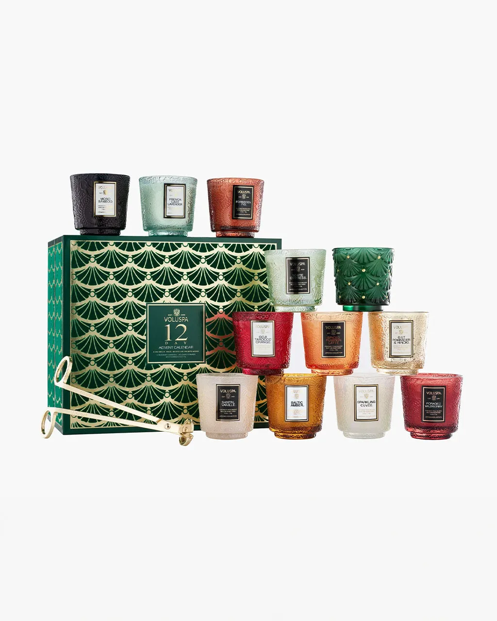 12 Day Advent Calendar Petite Pedestal Candle Gift Set