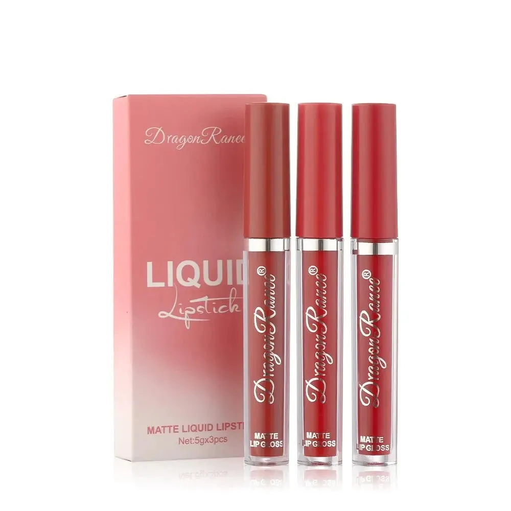 3pc/set Waterproof Matte Velvet Lip Gloss