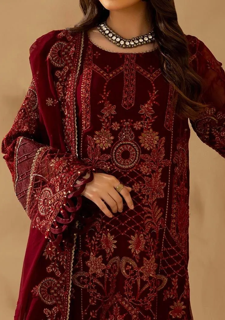 Adan's Libas Pakistani Embroidered Chiffon Dress