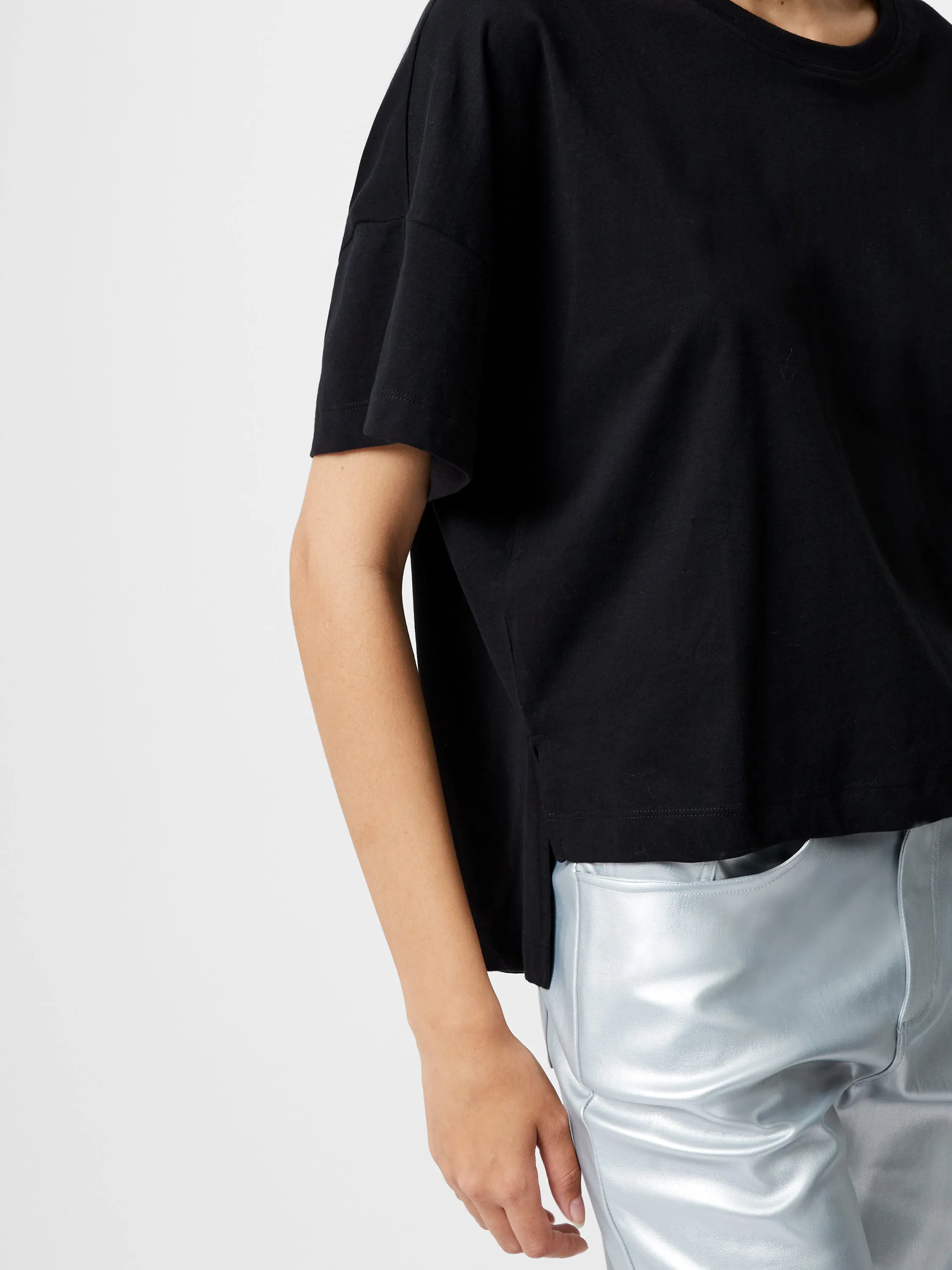 Brushed Stepped Hem T-Shirt