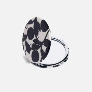 Caroline Gardner Mono Bloom Round Pocket Mirror