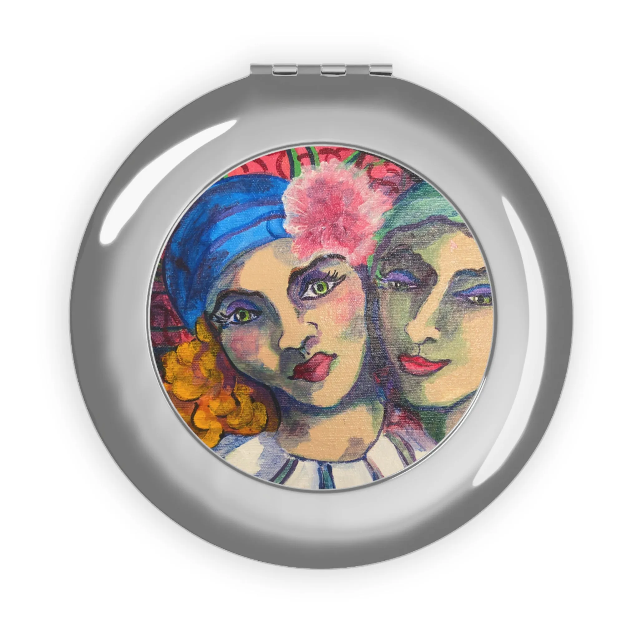 Compact Travel Mirror - Pierot & Columbina