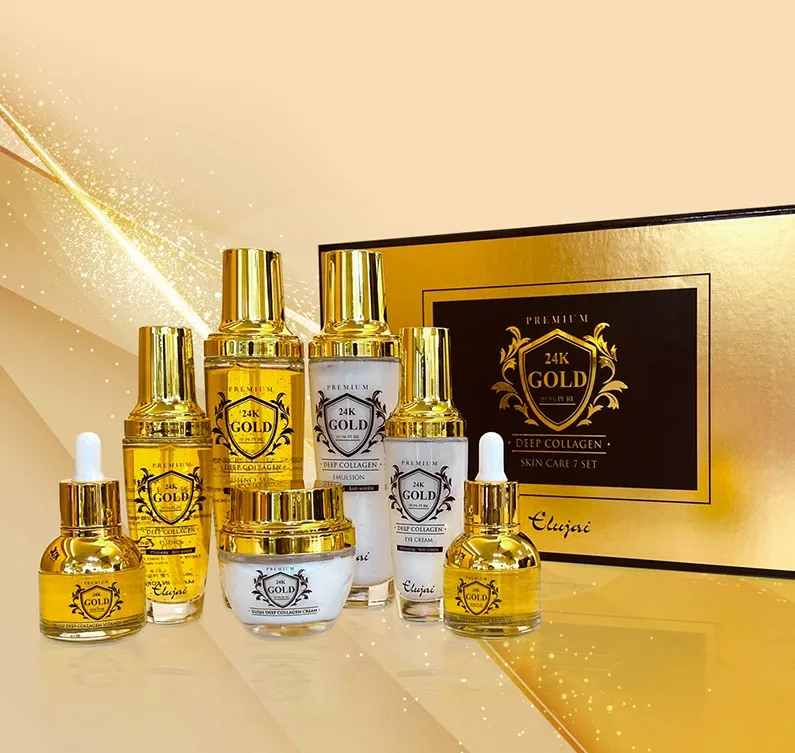 Elujai 24K Gold Deep Collagen Skin Care 7p Sets Gifts Whitening Anti-Wrinkle