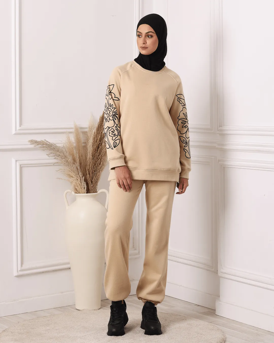 Ensemble Sweat-shirt Et Pantalon Beige Clair