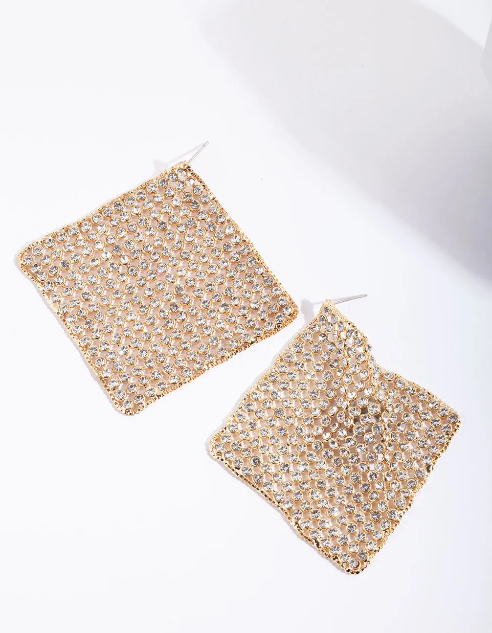 Gold Diamante Mesh Earring