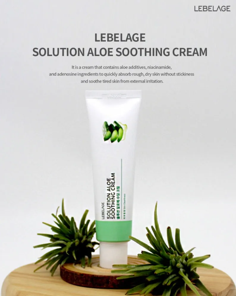 LEBELAGE Aloe Soothing Cream - 50ml, Hydrating Moisturizer for Dry Skin, Soothing and Nourishing