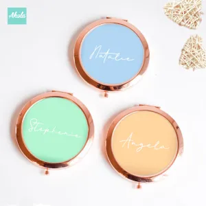 【Pantone】 Round Double Sided Compact Mirror 玫瑰金隨身鏡盒