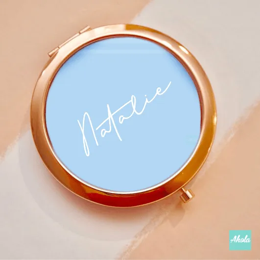 【Pantone】 Round Double Sided Compact Mirror 玫瑰金隨身鏡盒