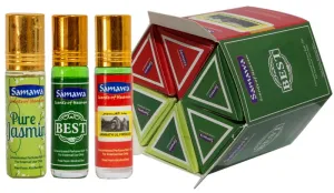 Samawa Attar Full Roll On Pure Jasmine | Best | Jannath UL Firdous 8 ML X 6 PCS Box Assrtd