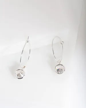 Silver Cubic Zirconia Hoop Earring