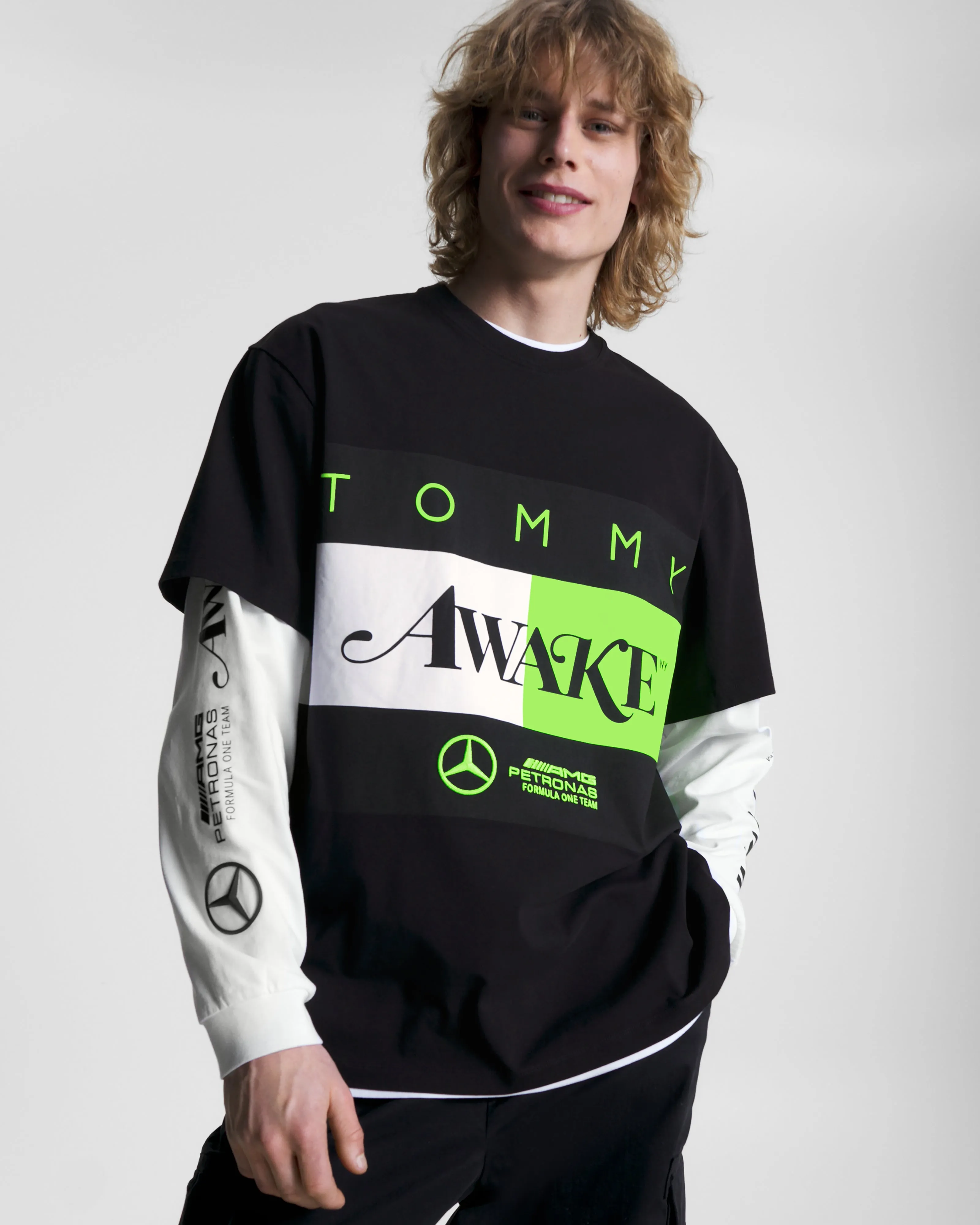 Tommy x Mercedes-AMG F1 x Awake NY Flag Tee Black