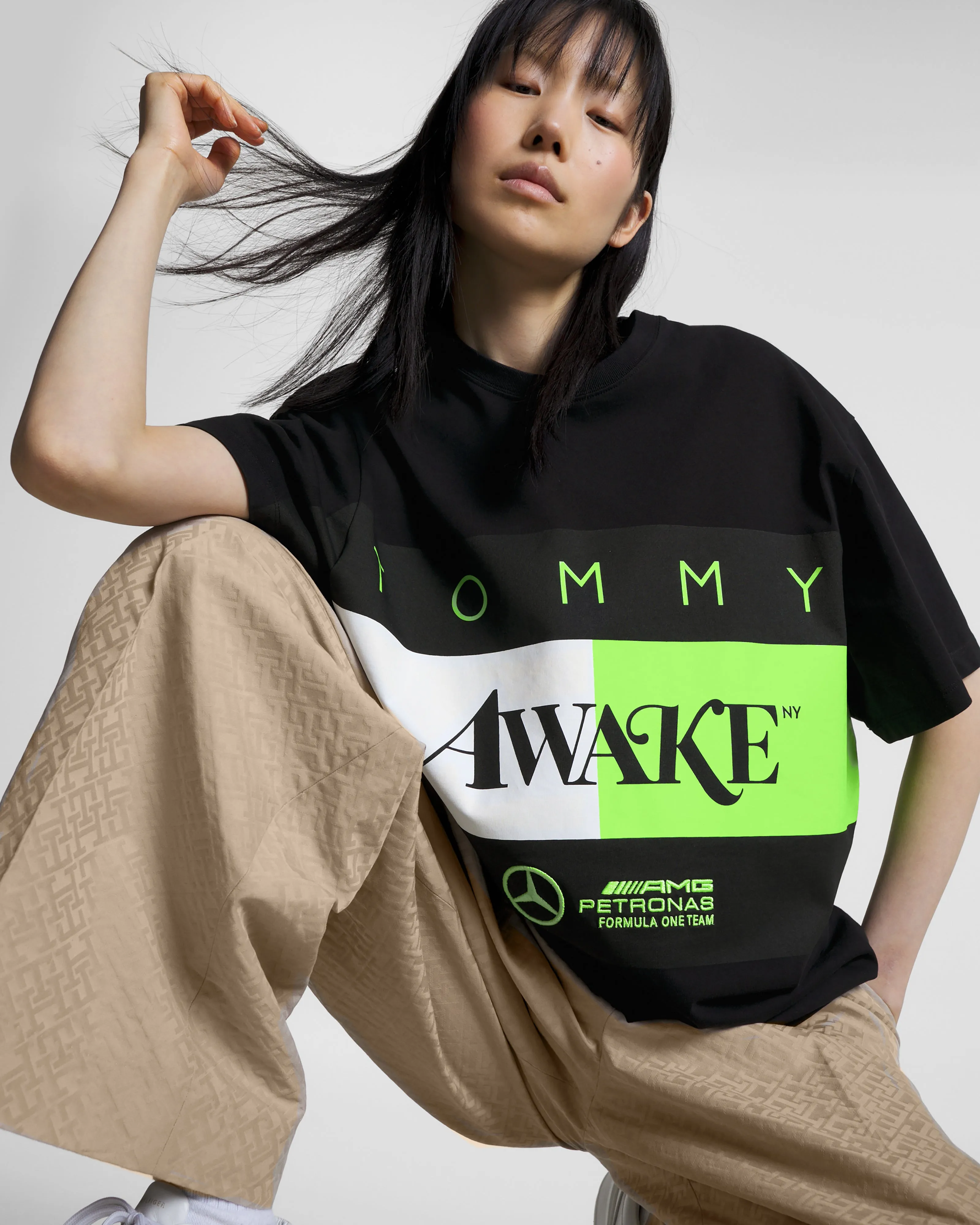 Tommy x Mercedes-AMG F1 x Awake NY Flag Tee Black