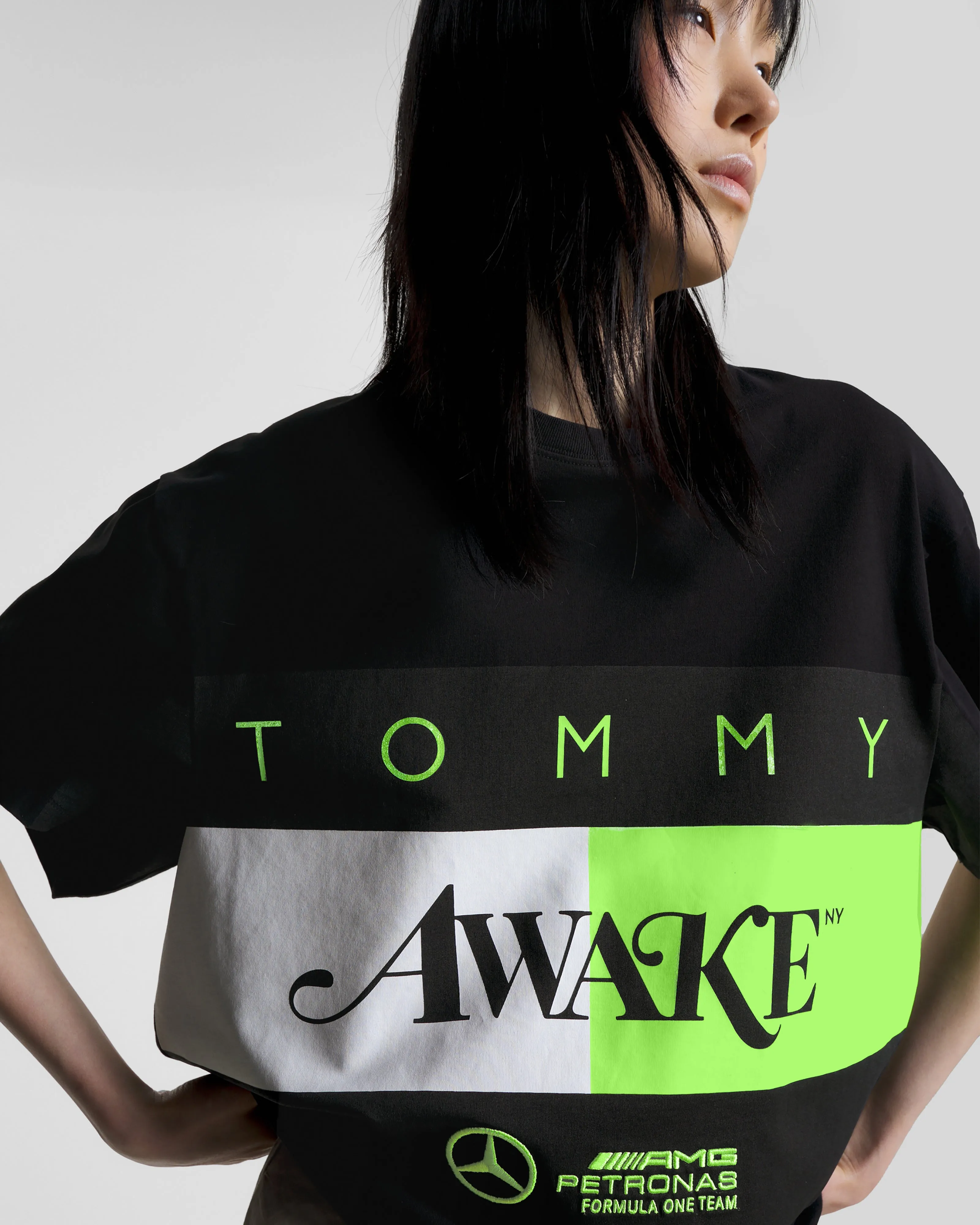 Tommy x Mercedes-AMG F1 x Awake NY Flag Tee Black