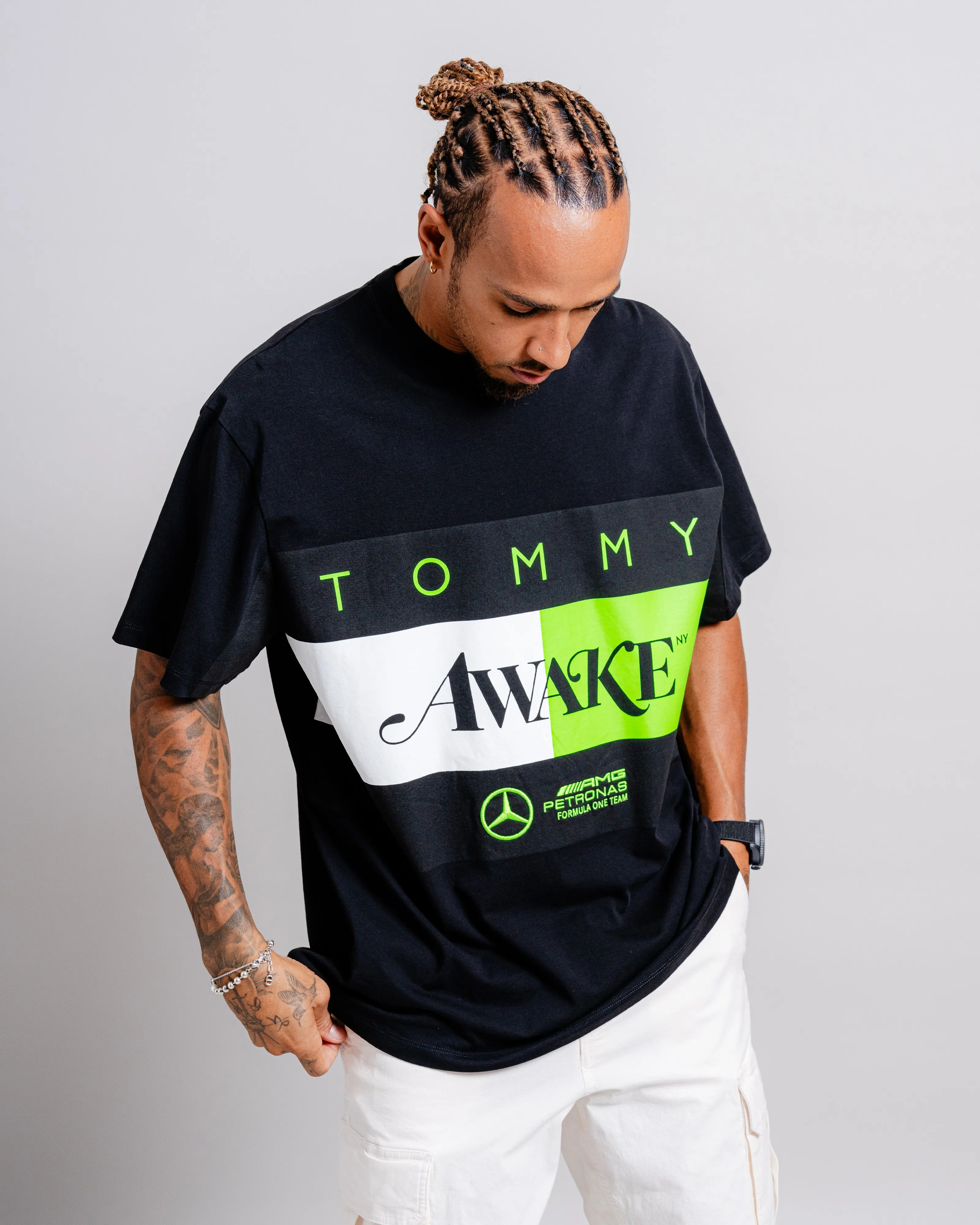 Tommy x Mercedes-AMG F1 x Awake NY Flag Tee Black