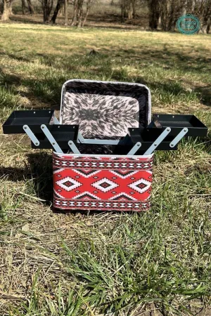 XXL Kamoodle make up box   Red aztec cow